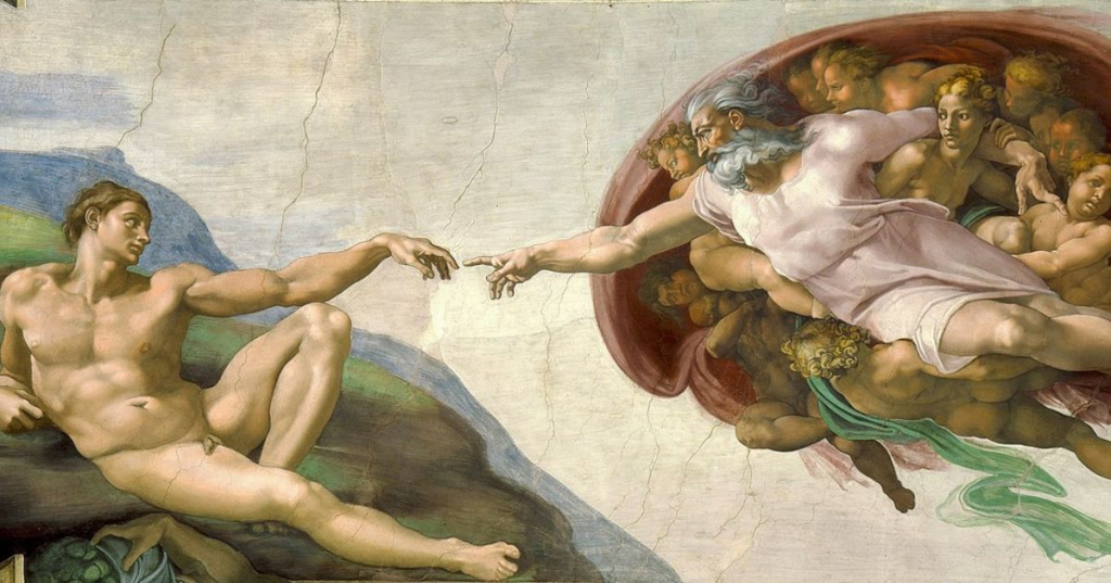 the creation of adam by michelangelo