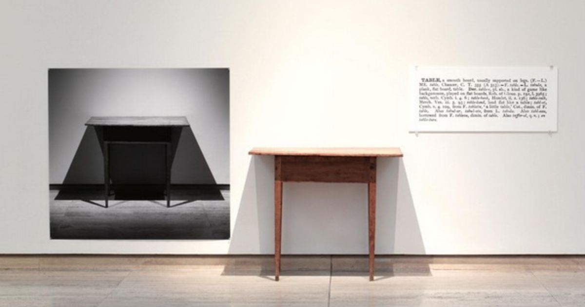 one and three tables by joseph kosuth