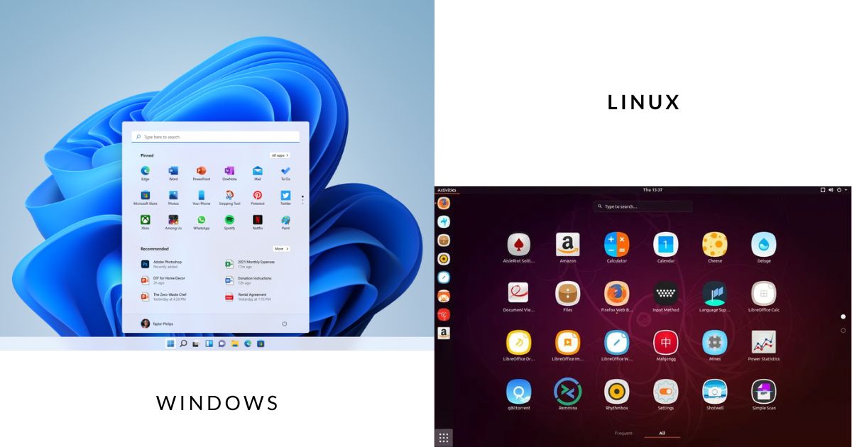 windows vs. linux: user interface