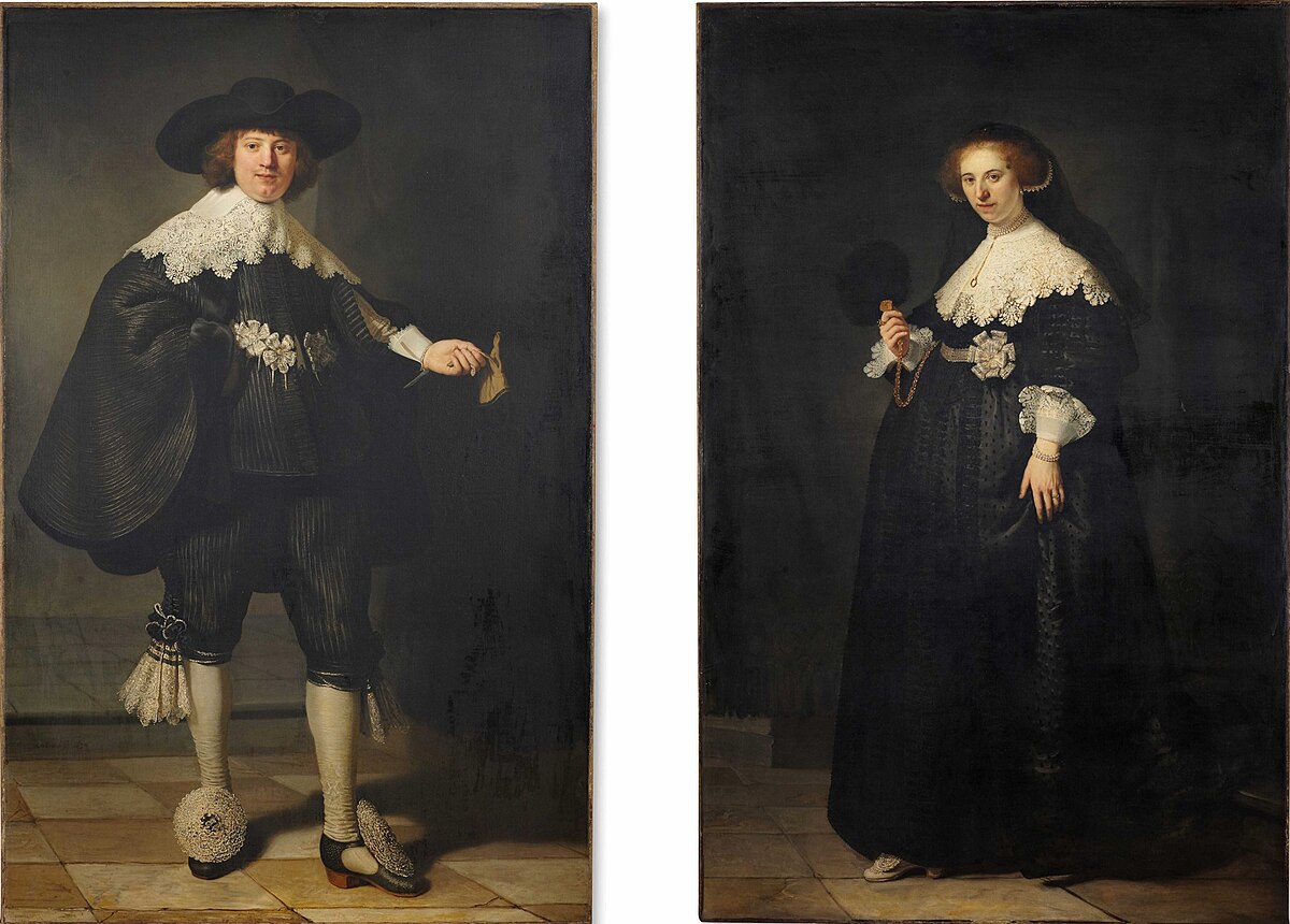 portraits of maerten soolmans and oopjen coppit - rembrandt