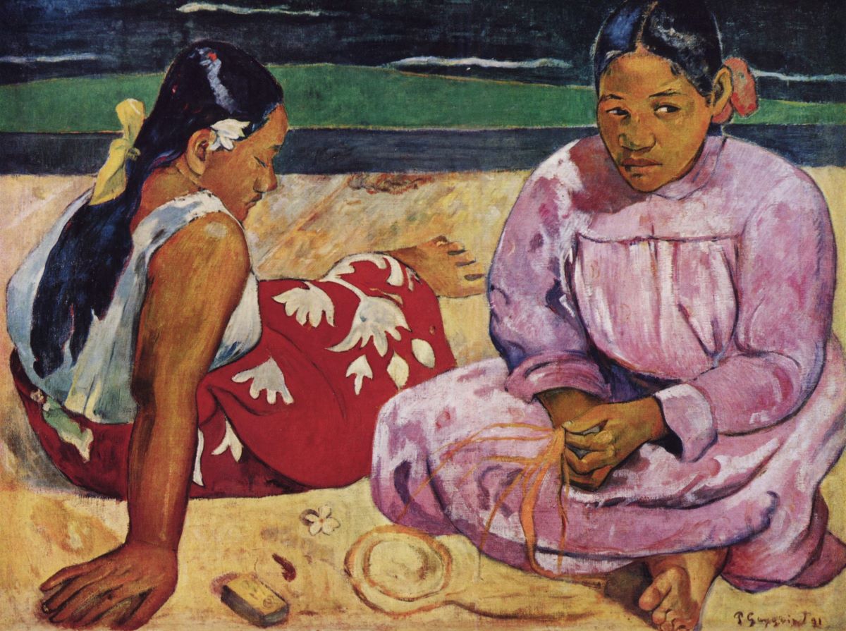 tahitian women on the beach – paul gauguin