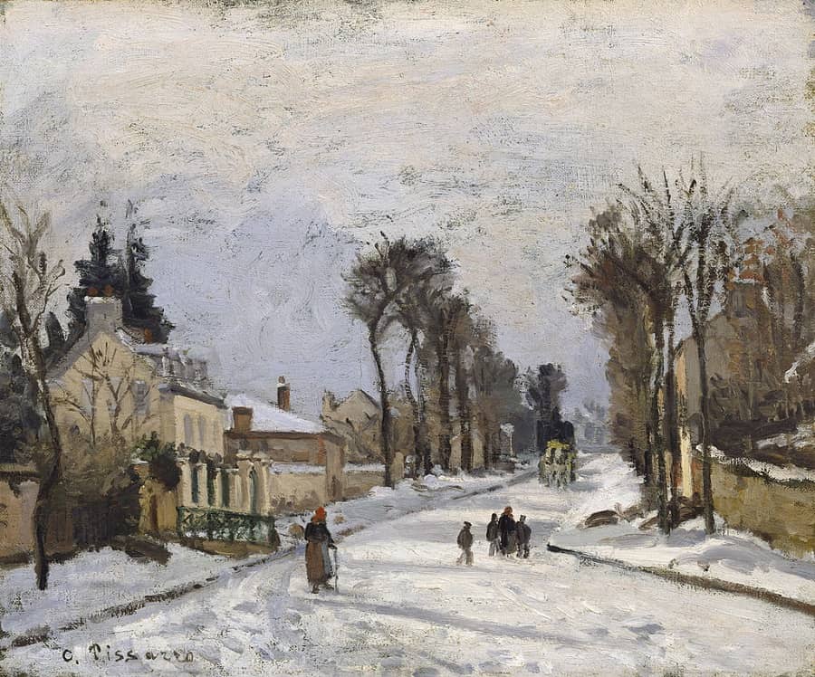 the road to versailles at louveciennes – camile pissarro – 1869